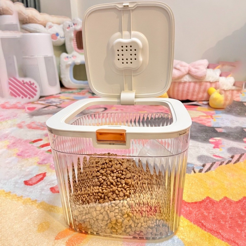 Food Storage Box Large - حاوية تخزين طعام الحيوانات الأليفة بغطاء