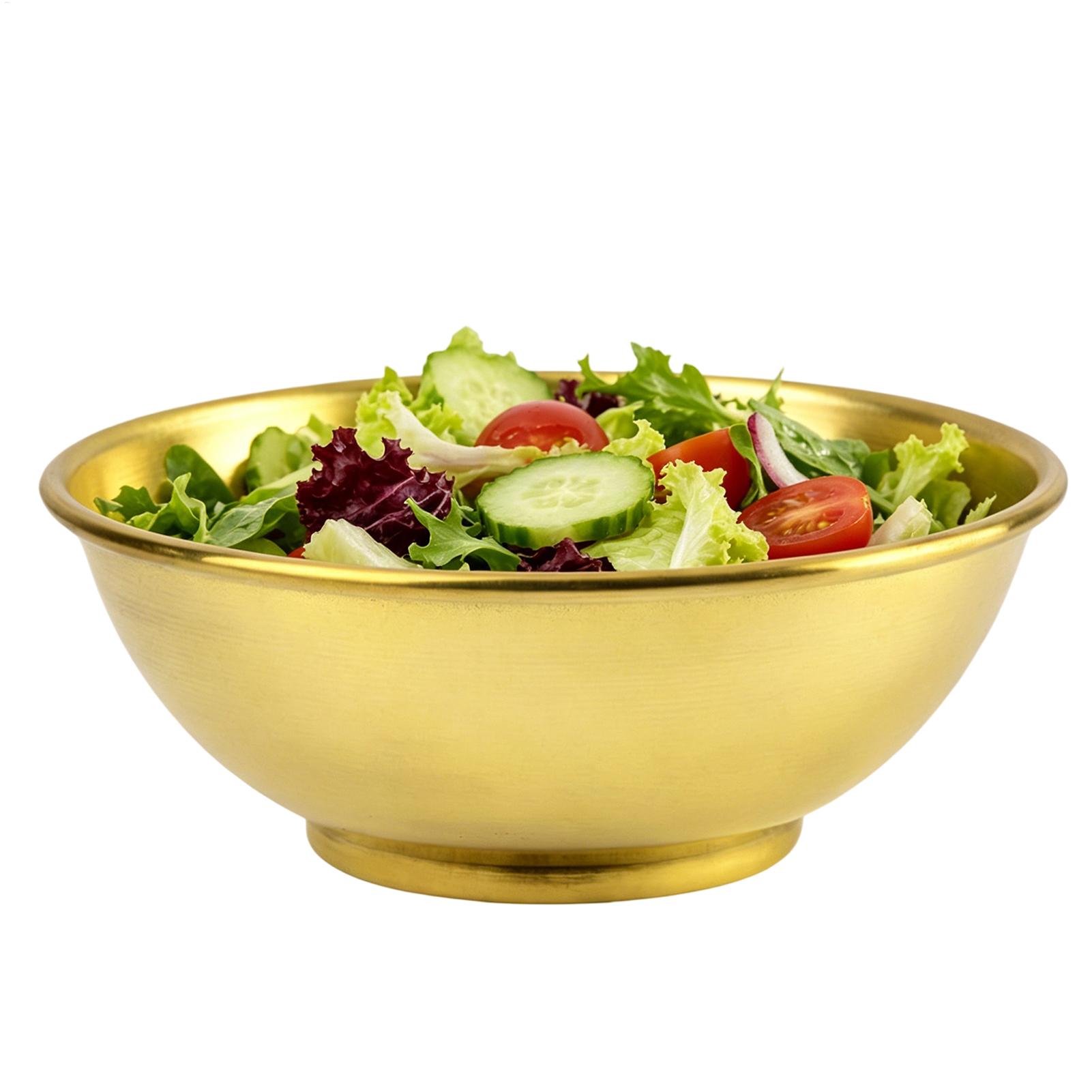Food Storage Bowls - وعاء نحاسي كبير للخلط وتخزين السلطة،