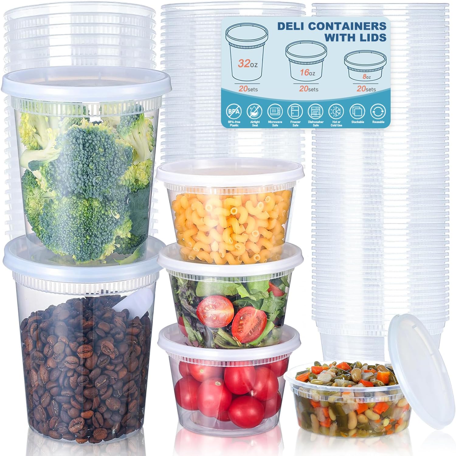 Food Storage Ideas - 24 قطعة من حاويات تخزين الطعام