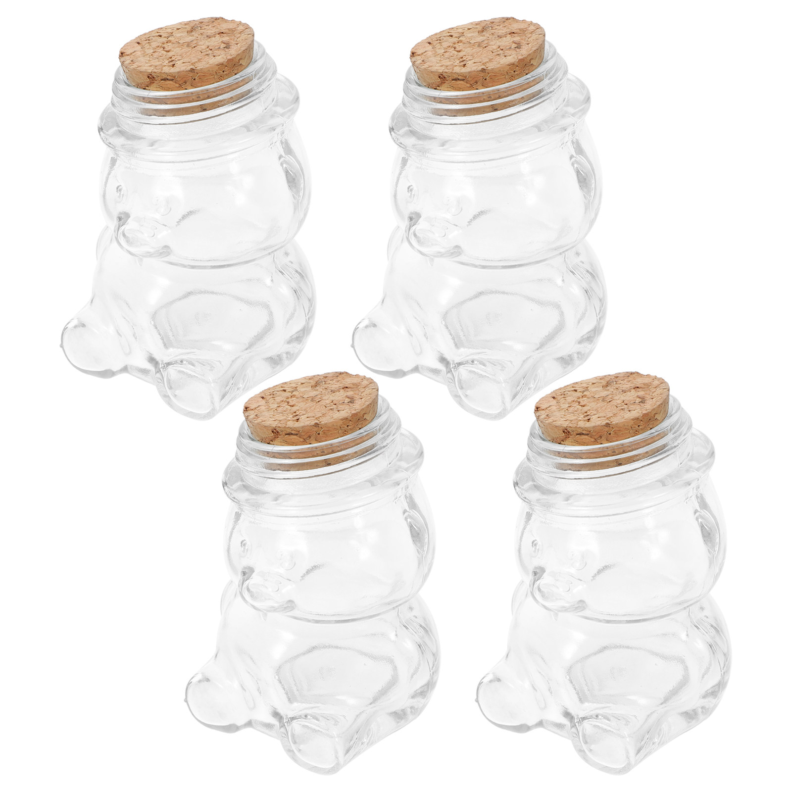 Food Storage Airtight - طقم من 4 أوعية زجاجية شفافة