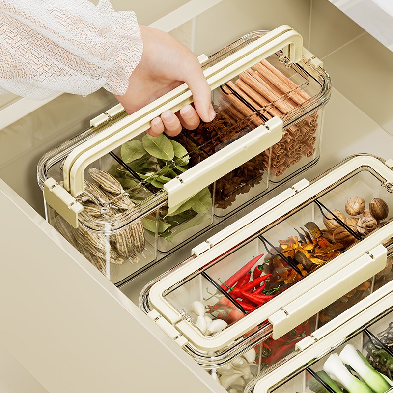 Food Storage Box Large - صندوق تخزين توابل محمول، علبة مواد