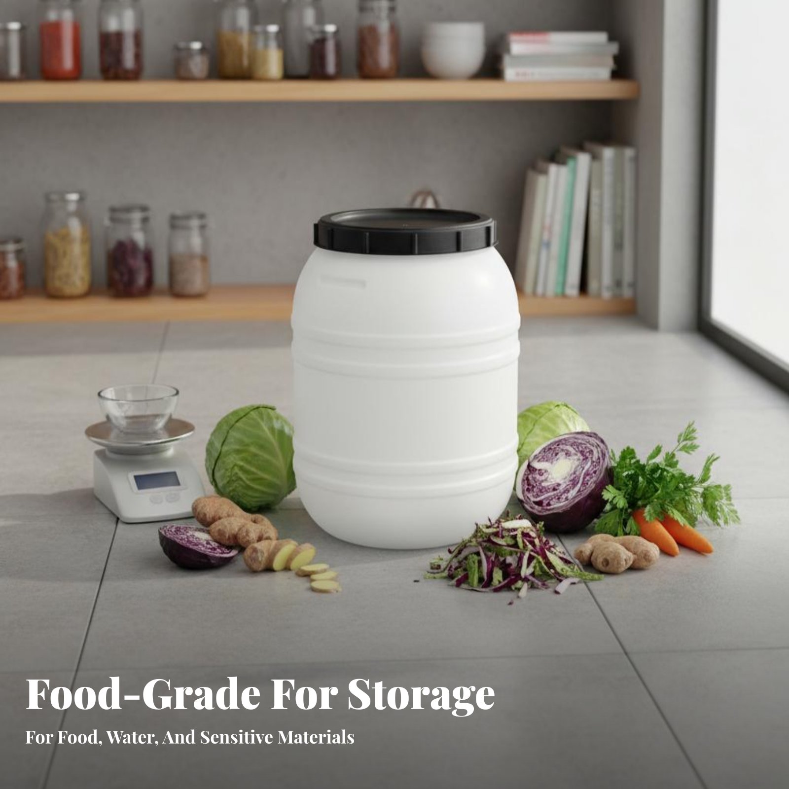 برميل بلاستيكي لحفظ الطعام بدر - مراجعة Food Storage Airtight وسعره