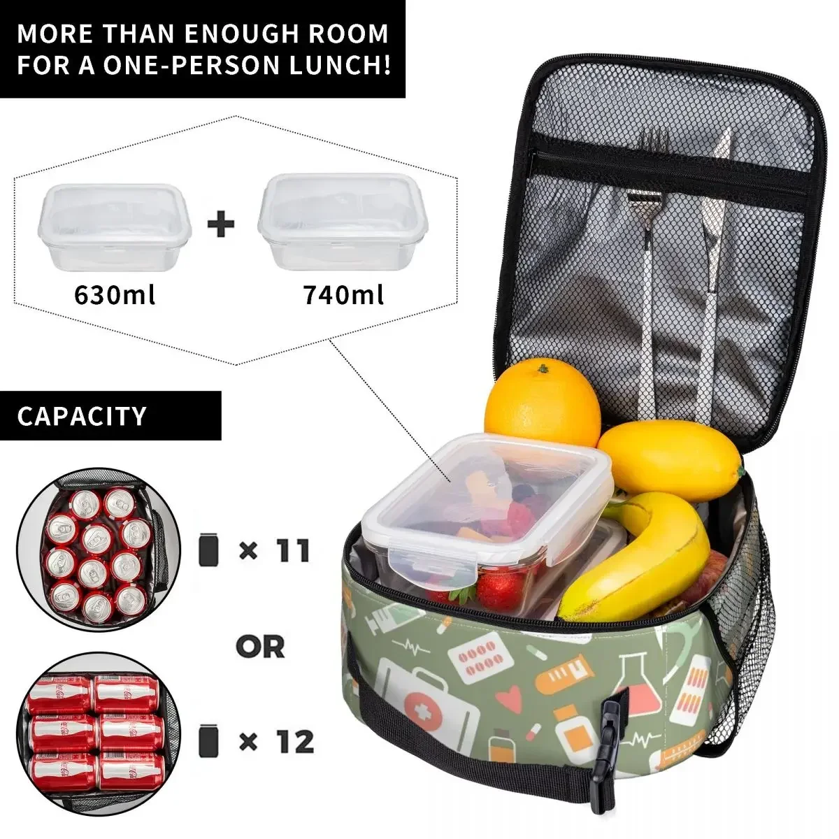 حقيبة غداء معزولة بنمط ممرضات  - مراجعة Food Storage Lunch Box وسعره
