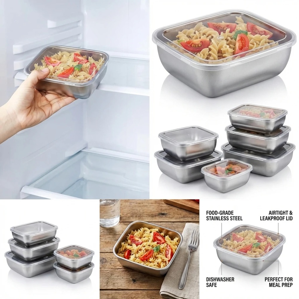 6 قطع من حاويات تخزين الطعام ا - مراجعة Food Storage Lunch Box وسعره