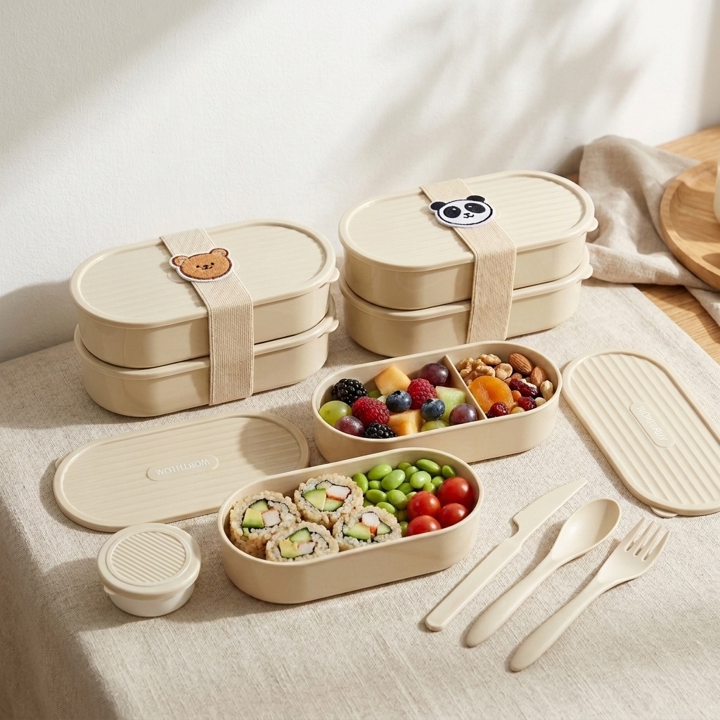 صندوق غداء بيضاوي مزدوج الطبقا - مراجعة Food Storage Safety وسعره