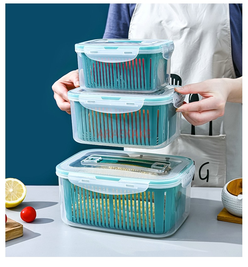 سلة تصريف كبيرة للمطبخ المنزلي - مراجعة Food Storage Box Large وسعره