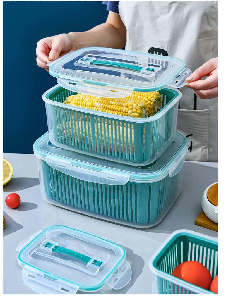 سلة تصريف كبيرة للمطبخ المنزلي - مراجعة Food Storage Box Large وسعره