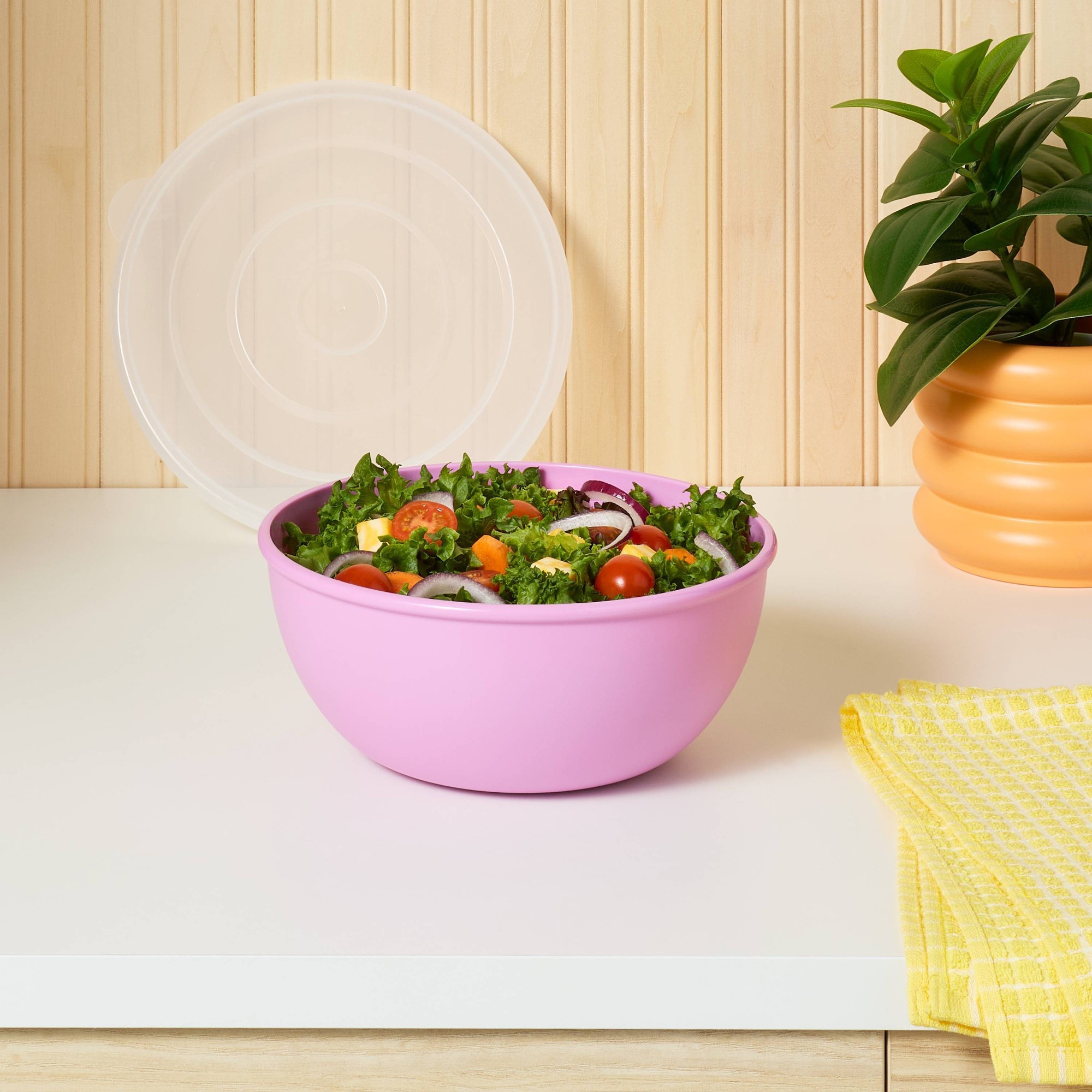 وعاء وردي بغطاء مطابق، حاوية ت - مراجعة Food Storage Bowls وسعره