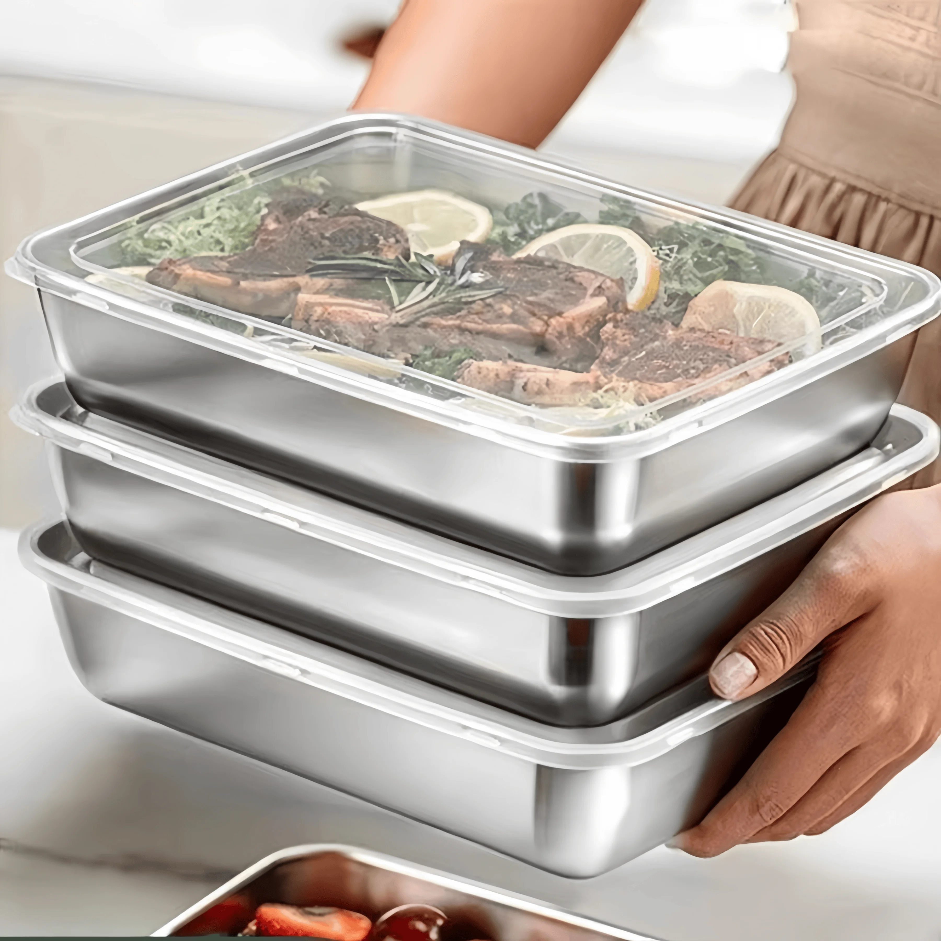 علبة طعام مستطيلة محكمة الإغلا - مراجعة Food Storage Lunch Box وسعره
